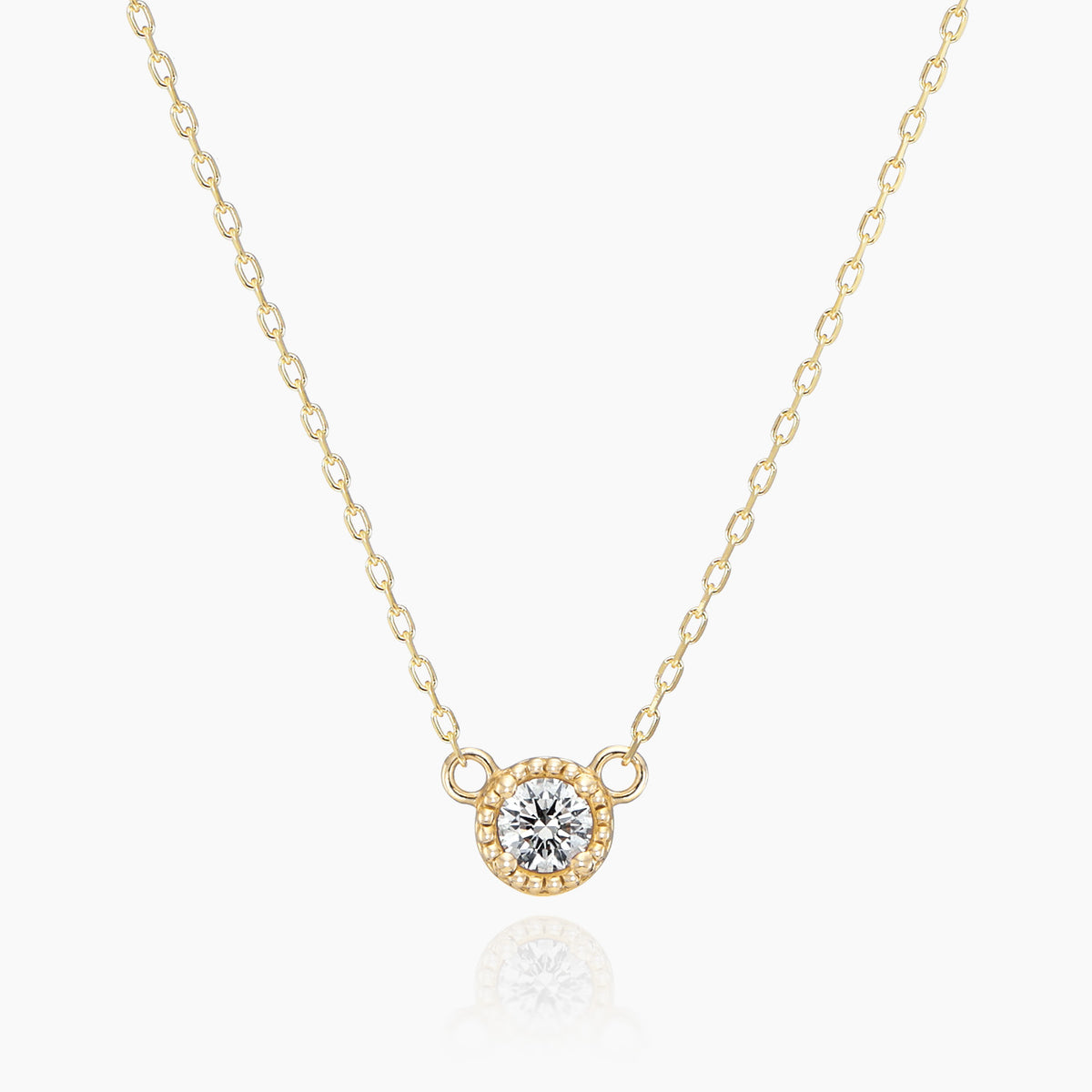 一粒ダイヤモンドネックレス ノーム 0.06ct｜K10・Pt950｜MONATELIER