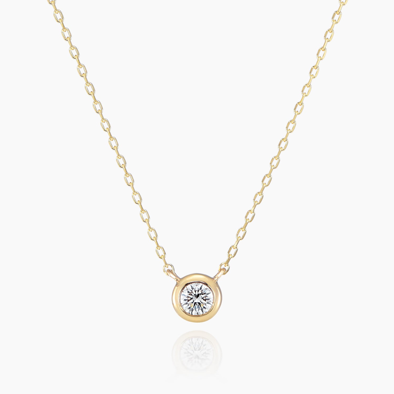 マリーゴールド ゴールドネックレス 1粒ダイヤ K10ネックレス デール0.06ct 一粒ダイヤ｜MONATELIER（モナトリエ