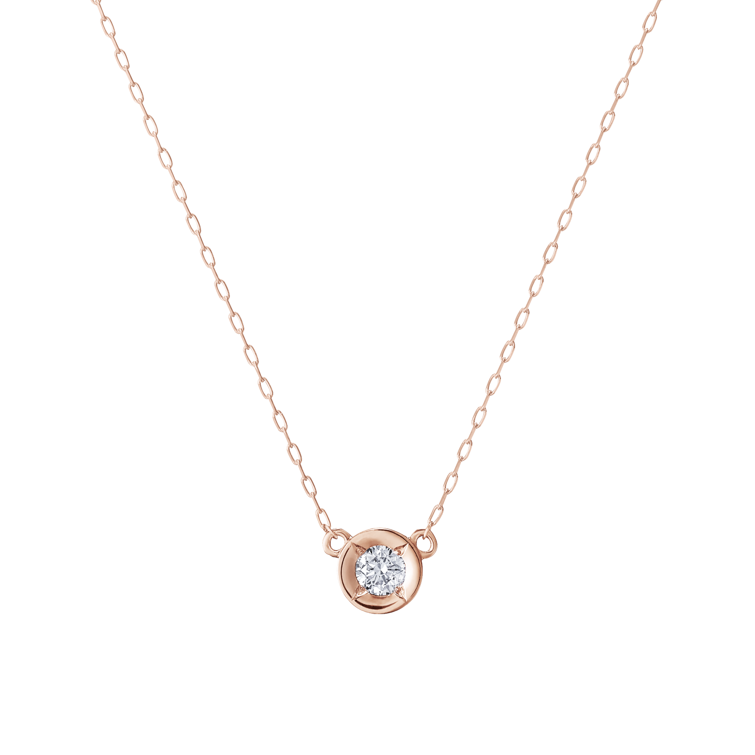 K10ネックレス 一粒ダイヤ 着用イメージ MONATELIER