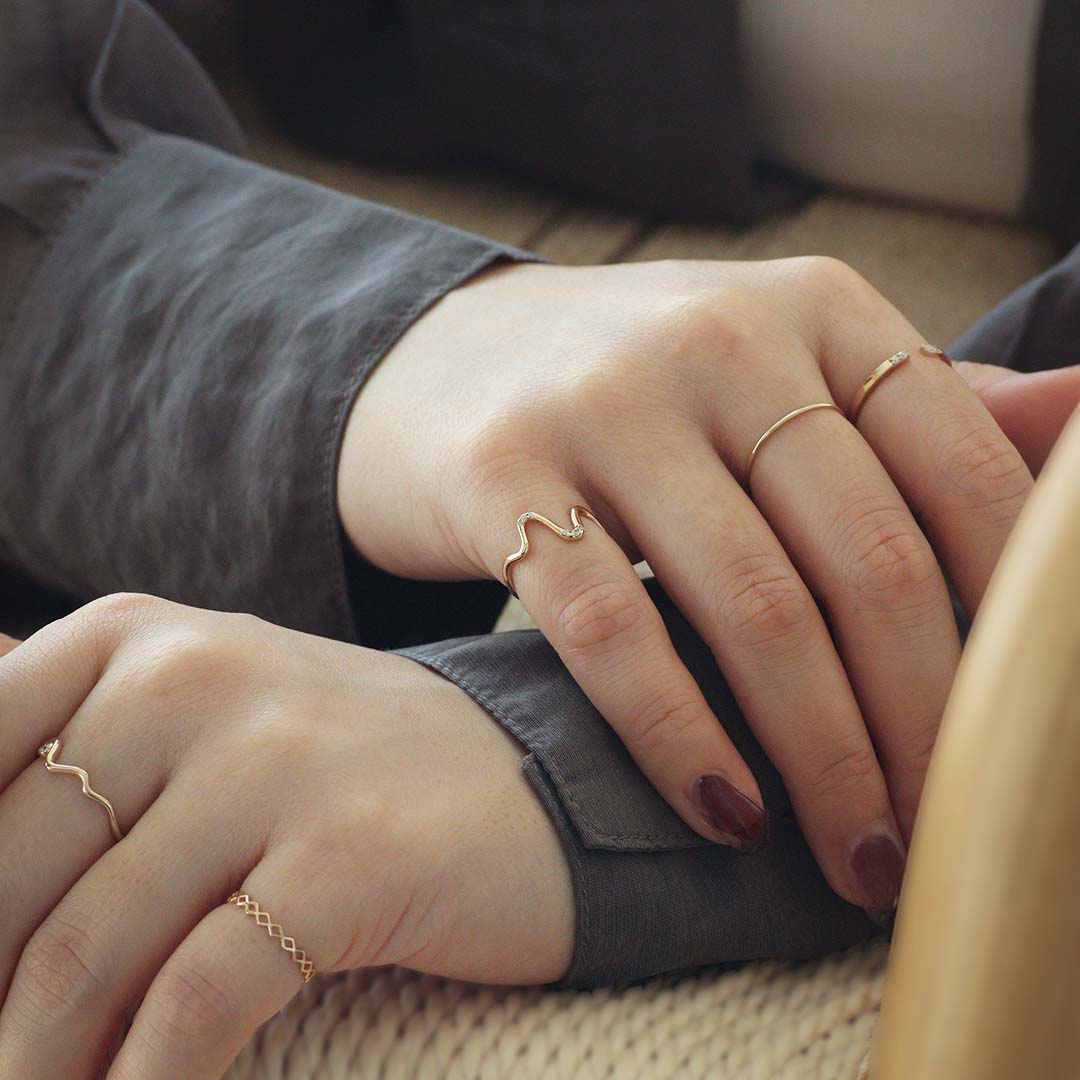 K10リング ダイヤ 着用イメージ MONATELIER