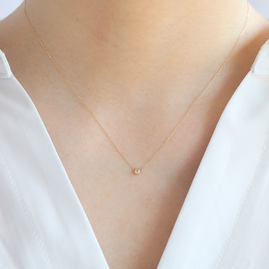 K10ネックレス ダイヤ 別角度 MONATELIER