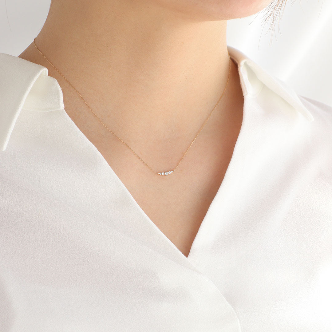 K10ネックレス ダイヤ 別角度 MONATELIER