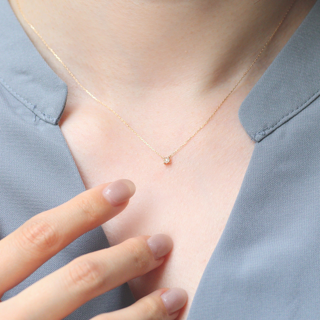 K10ネックレス ダイヤ 別角度 MONATELIER