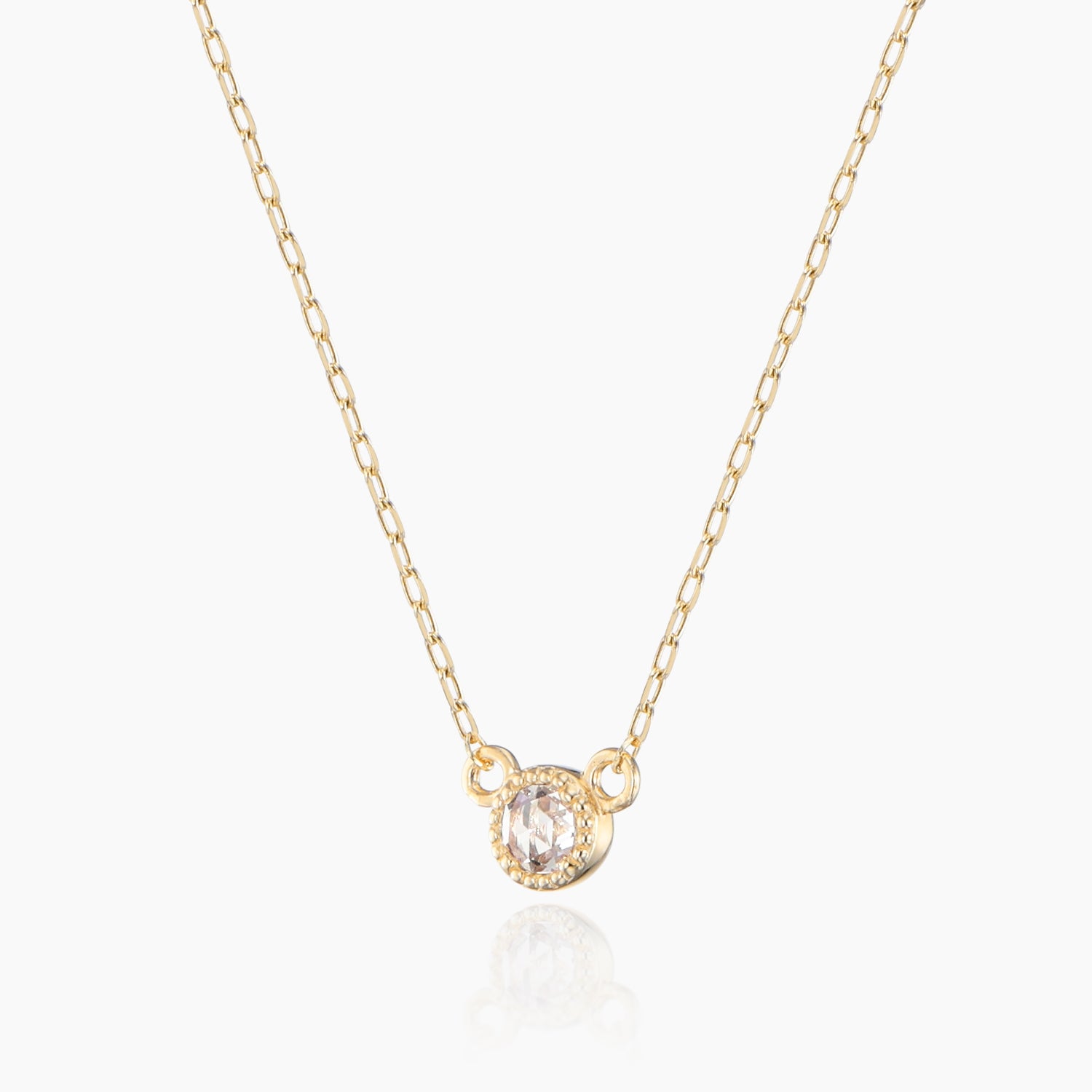 K10ネックレス ダイヤ 着用イメージ MONATELIER