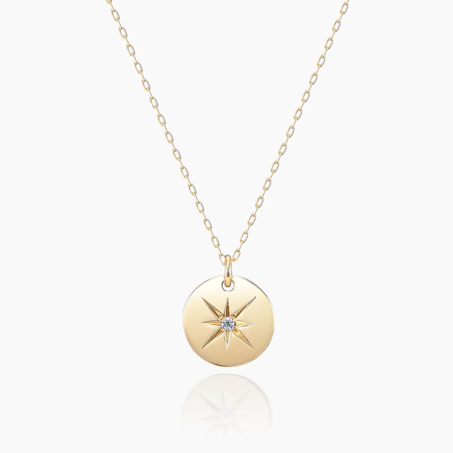 MONATELIER-モナトリエ-k10 Star Shinning Coin Necklace 天然