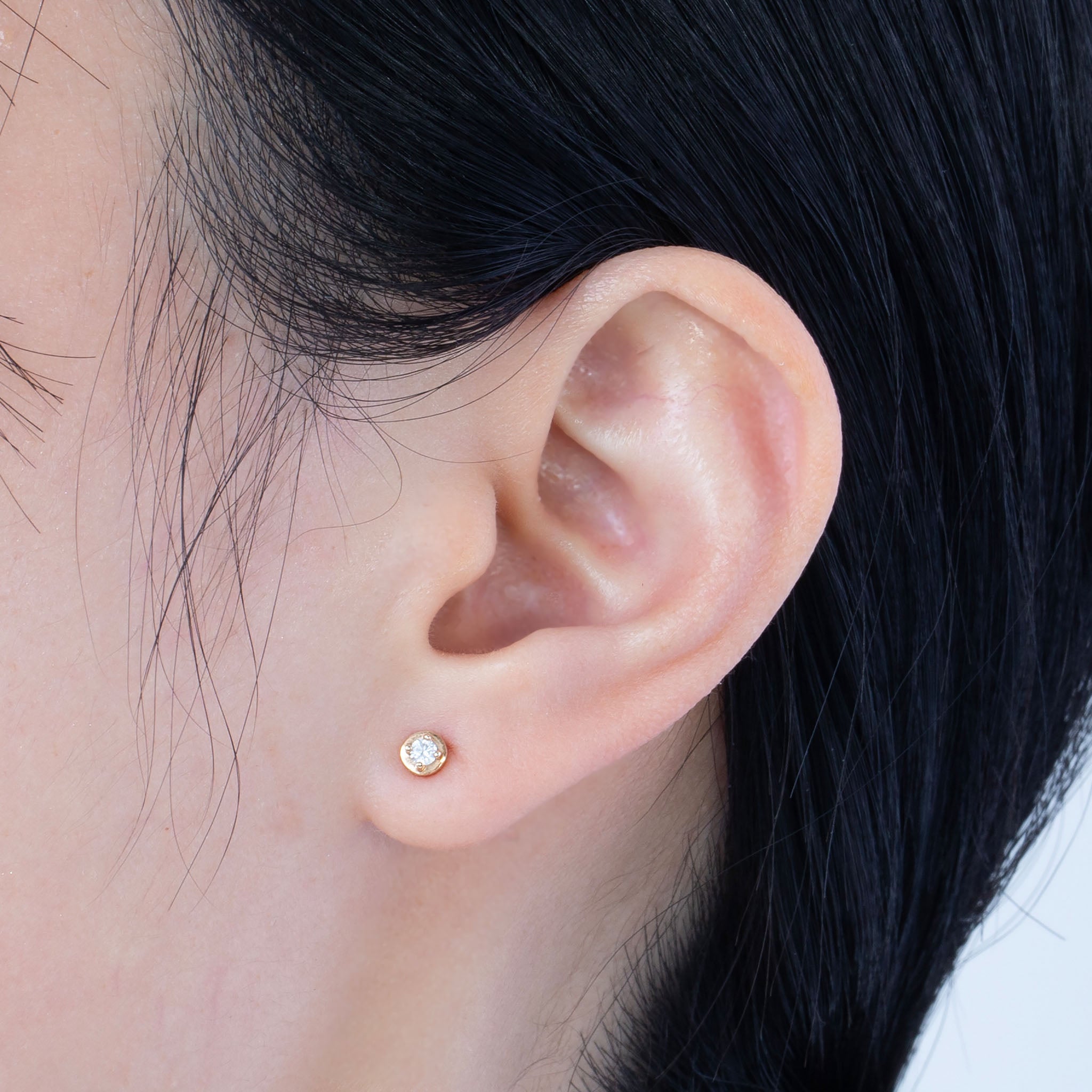 K10ピアス 一粒ダイヤ 画像5 MONATELIER
