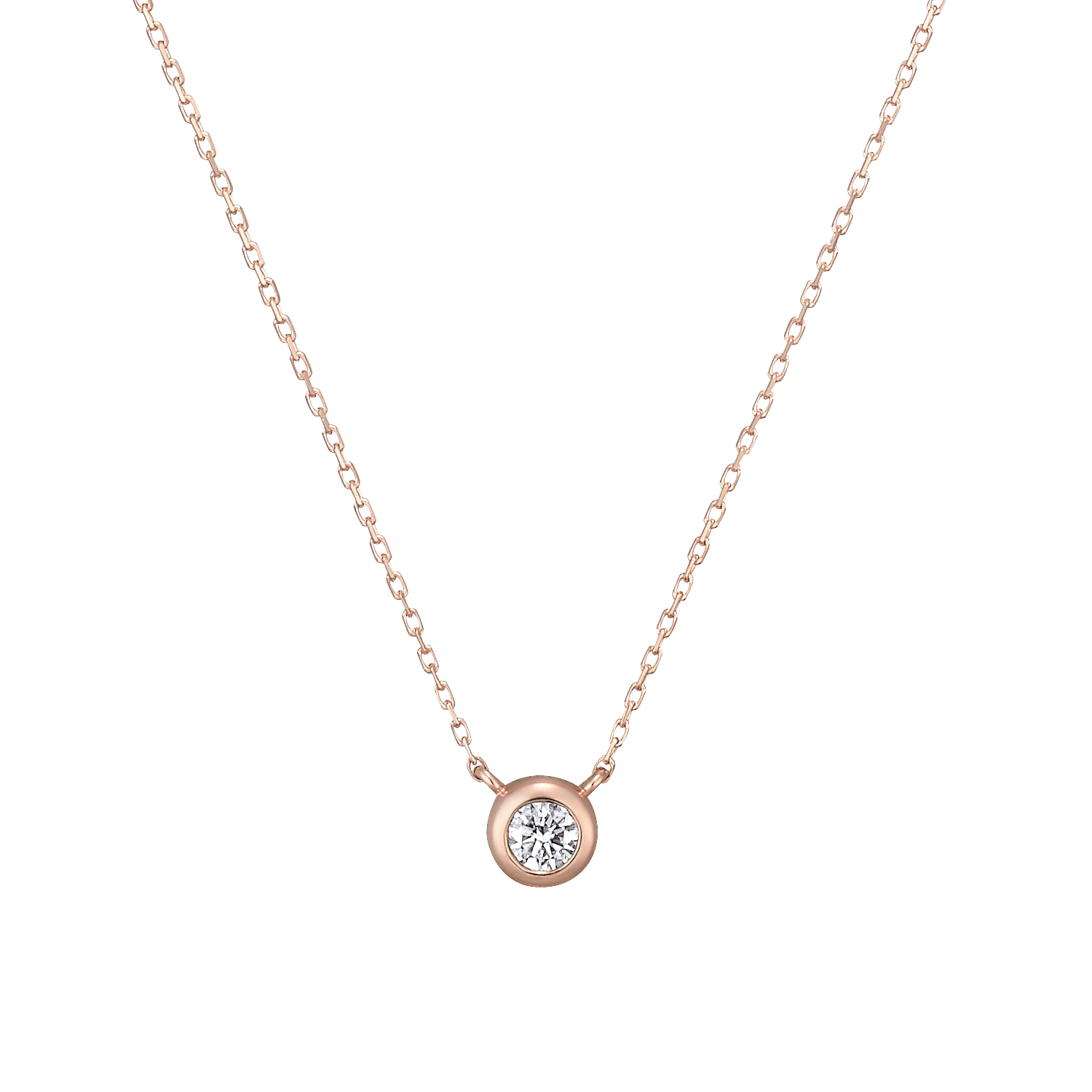 K10ネックレス 一粒ダイヤ 着用イメージ MONATELIER