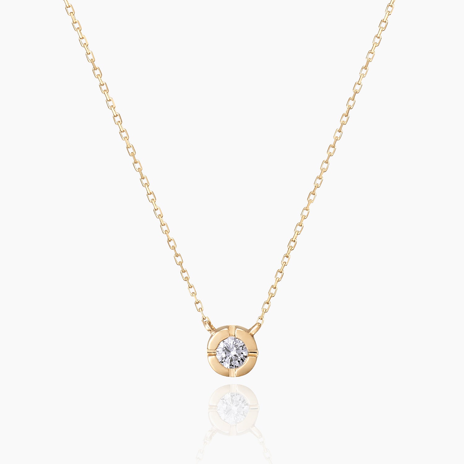 Gene ジーン ネックレス 宝石は天然ダイヤモンド 0.05ct 素材はK10のイエローゴールド 商品番号MA11 正面
