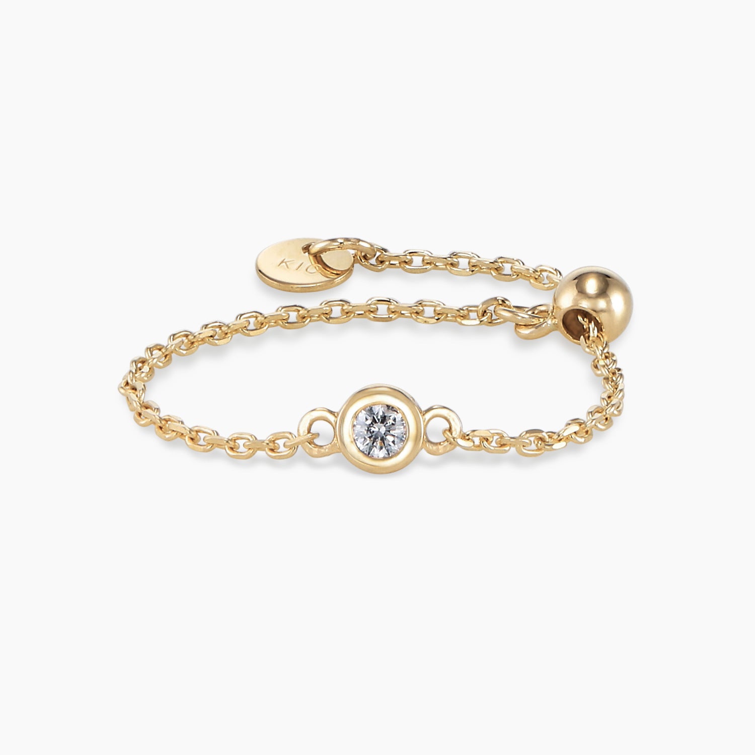 Monatelier-Monaatelier -K10 Chain Ring Natural Diamond Yellow Gold Elis