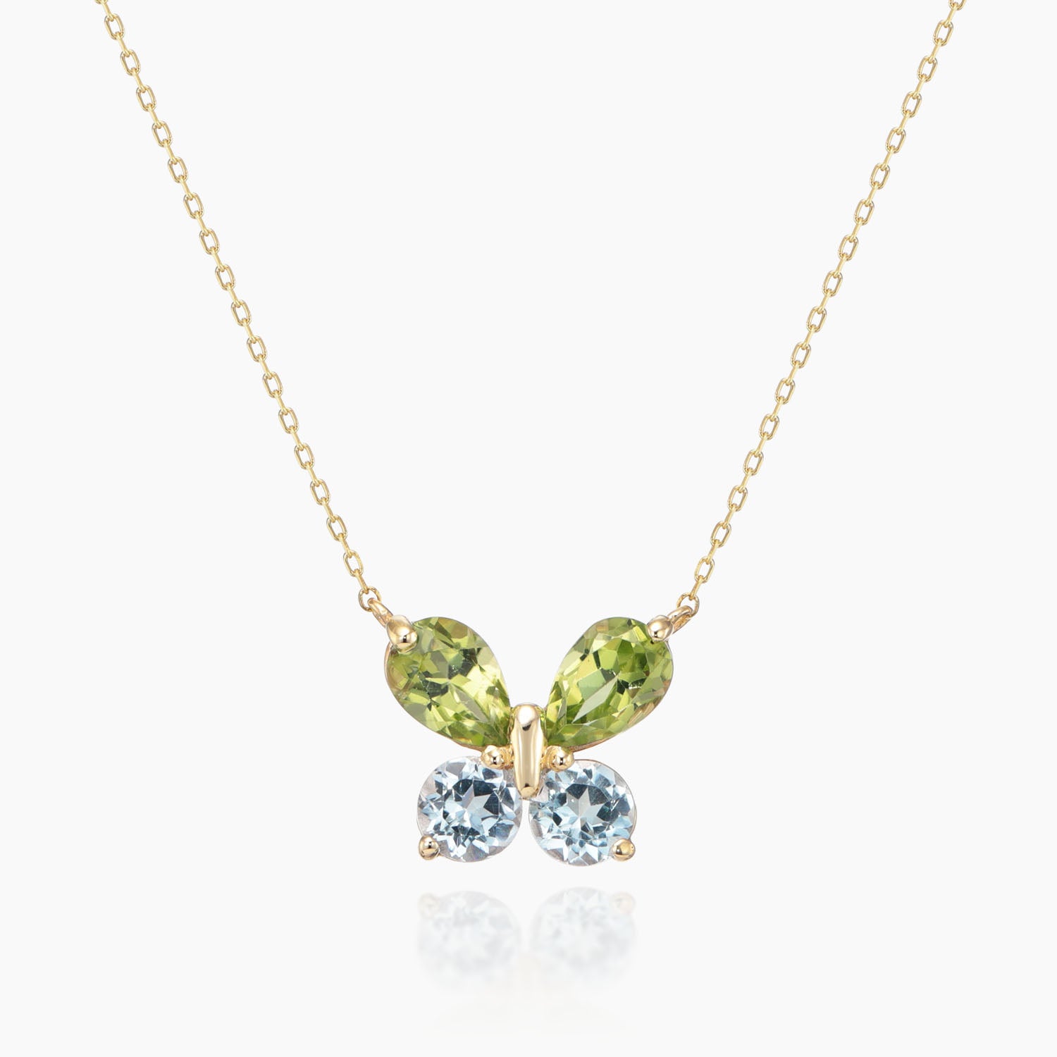 プ*リ様 14号 ペリドット10金 K10ネックレス ルシア マルチ ペリドット＆ブルートパーズ｜MONATELIER