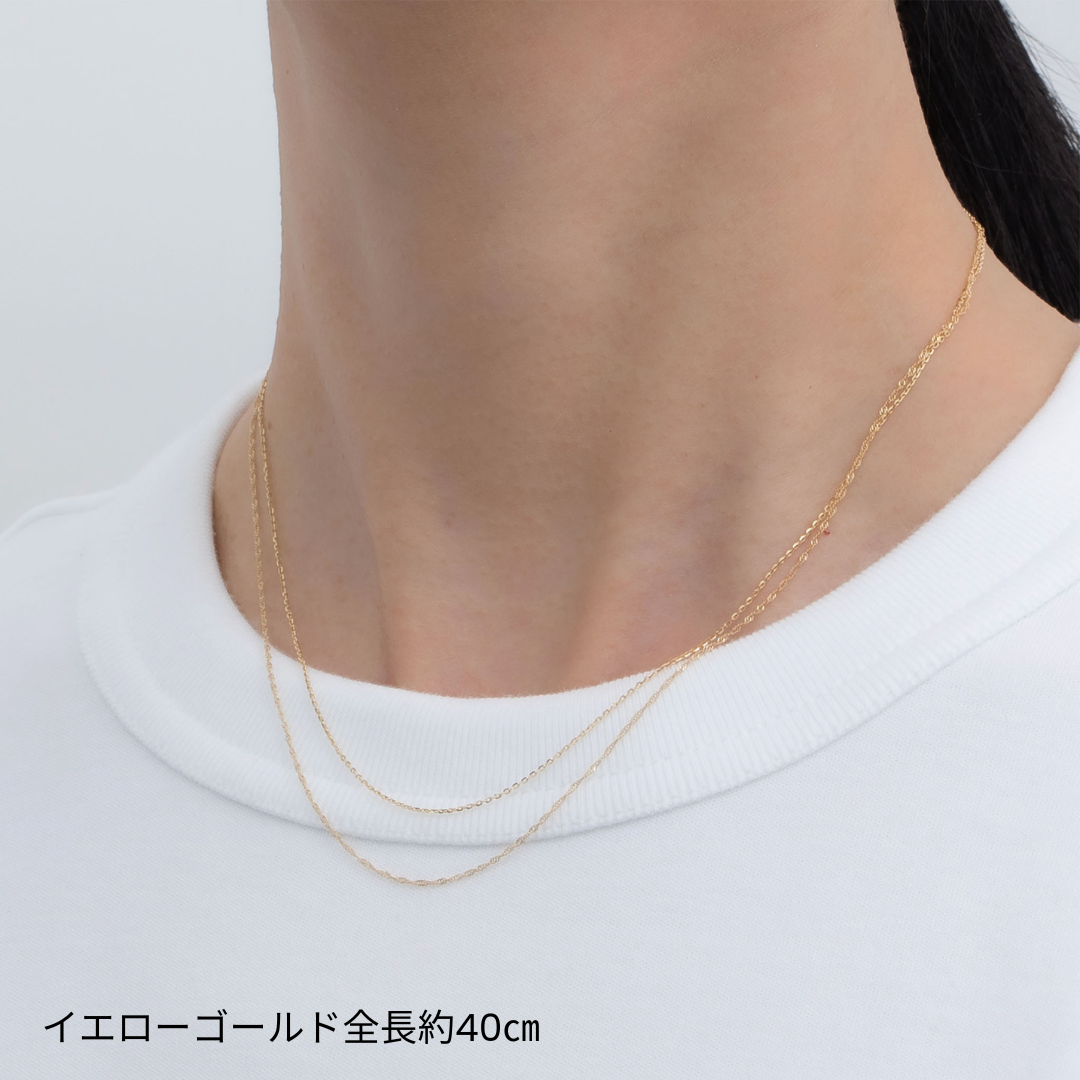 k10 モトナリエ 60センチ ロング チェーン MONATELIER-モナトリエ-k10 2連チェーンネックレス イエロー