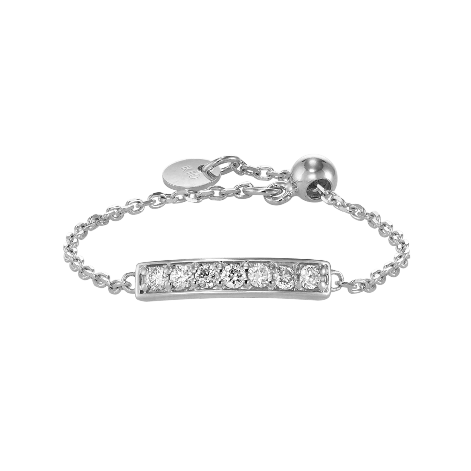 K10 チェーンリング　ダイヤモンド 誕生石 天然ダイヤ 0.02ct K10リング アール ダイヤ | MONATELIER