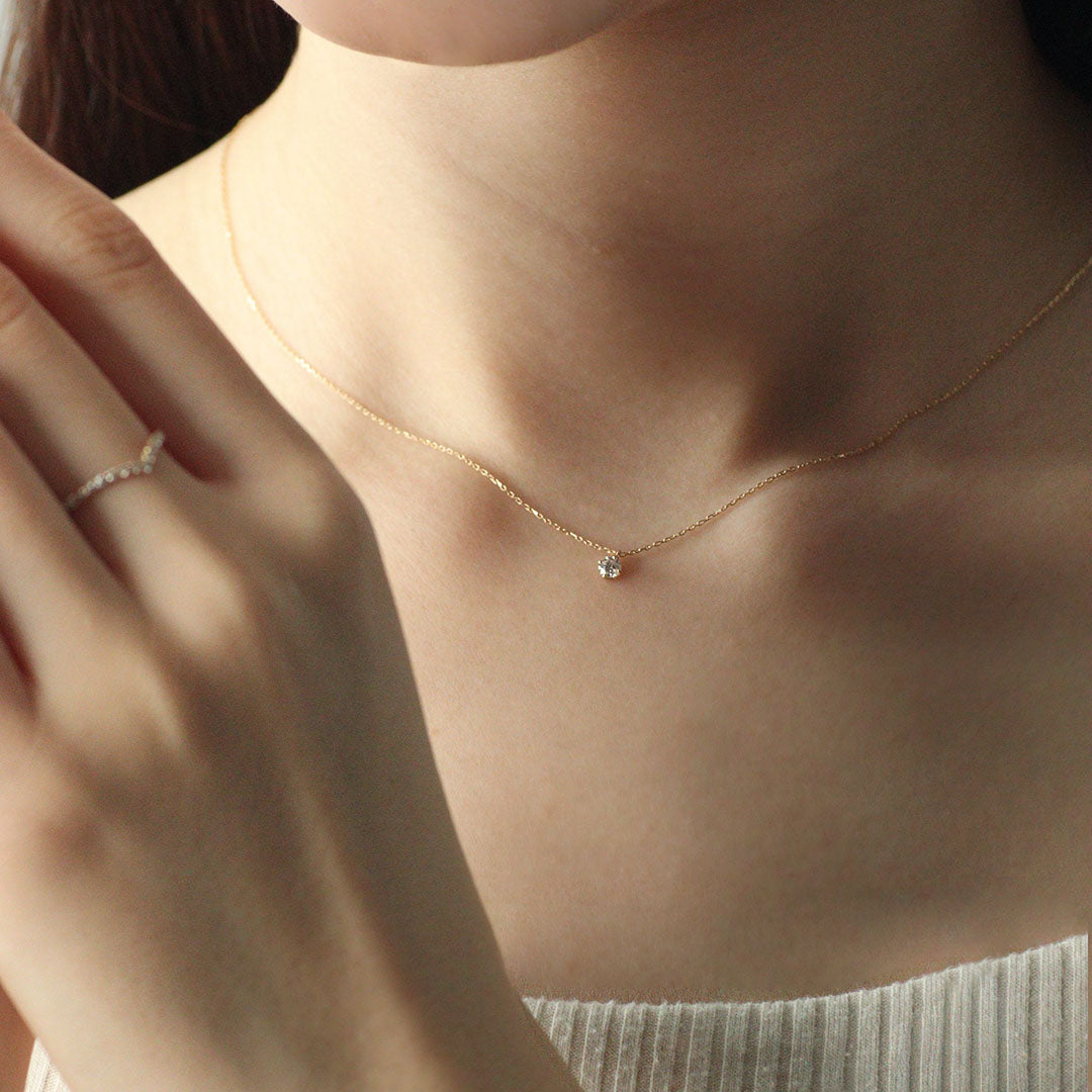 【まろん様ご成約済】エステール☆K10☆ダイヤモンド0.1ct☆ムーンネックレス K10ネックレス ルイ 0.1ct ダイヤ｜MONATELIER（モナトリエ）公式｜K10