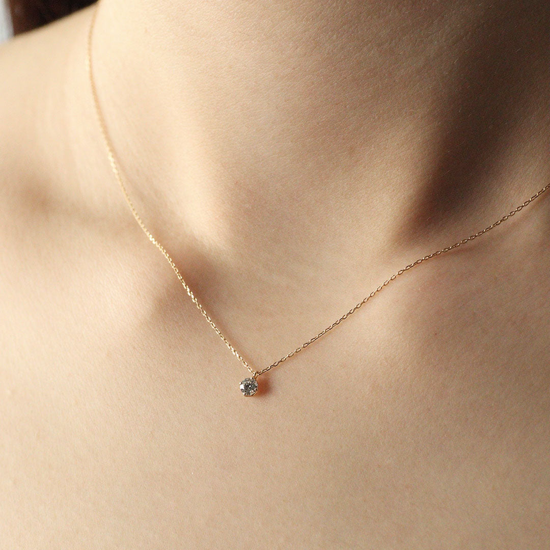 一粒ダイヤモンドネックレス ルイ 0.1ct｜K10・Pt950｜MONATELIER