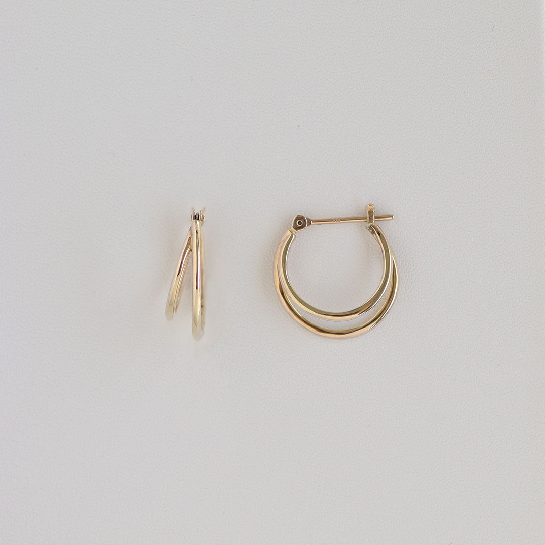 MONATELIER-モナトリエ-k10 イエローゴールド 地金 ピアス[ダブルフープ]/Earrings [double hoop]