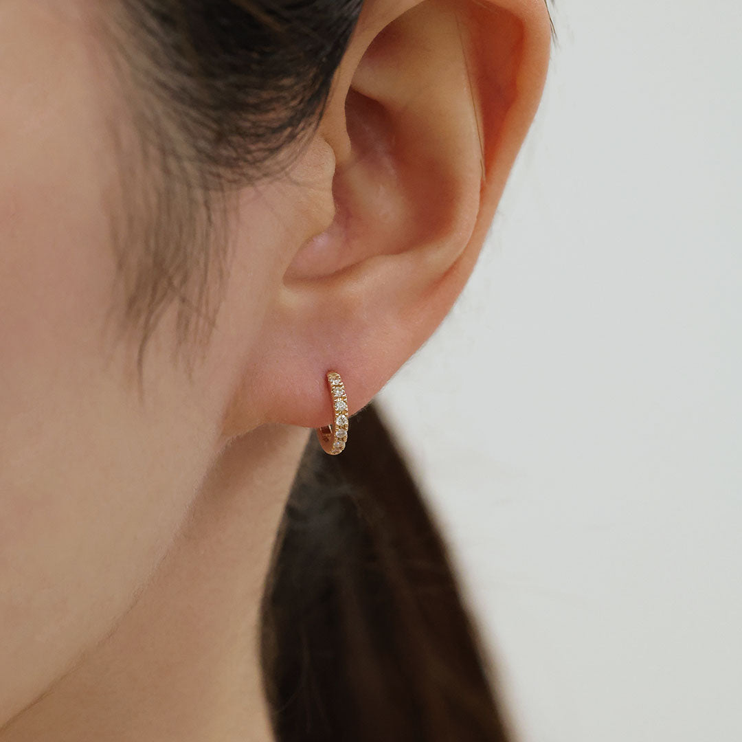 K10フープピアス マルク ダイヤ S｜MONATELIER（モナトリエ）公式｜K10