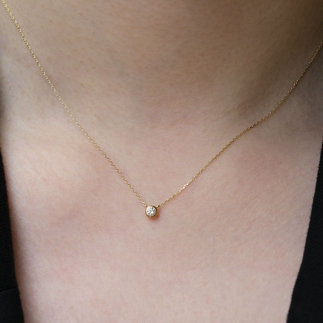 K10ネックレス デール0.06ct 一粒ダイヤ｜MONATELIER（モナトリエ