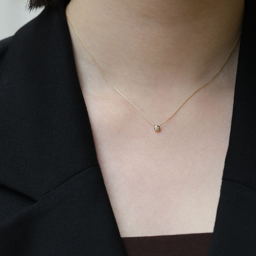K10ネックレス デール0.06ct 一粒ダイヤ｜MONATELIER（モナトリエ