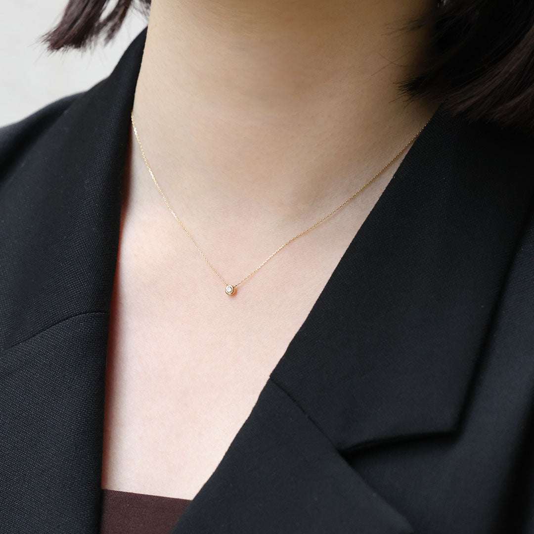 K10ネックレス デール0.06ct 一粒ダイヤ｜MONATELIER（モナトリエ