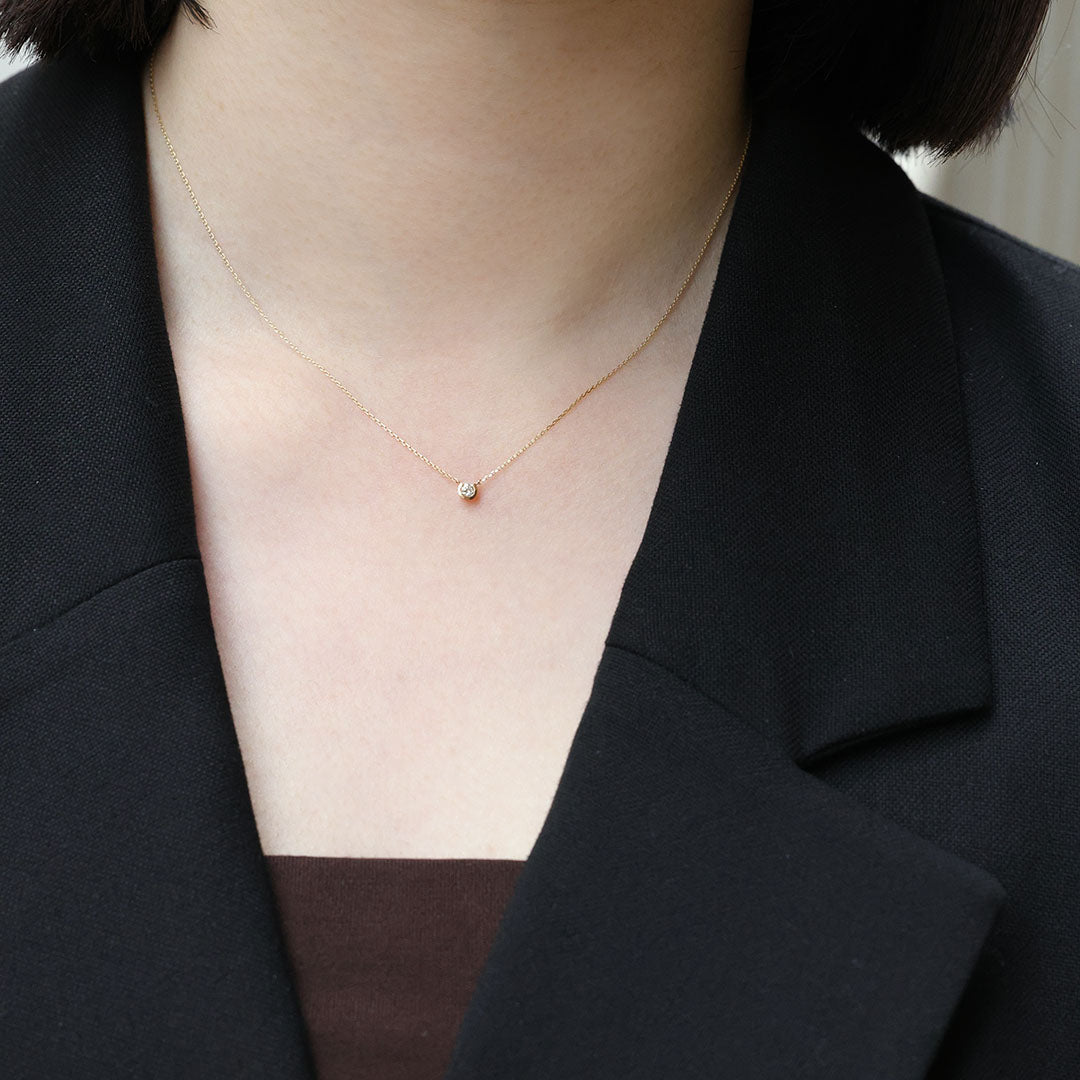 K10ネックレス ラロ0.06ct ダイヤ｜MONATELIER（モナトリエ）公式｜K10