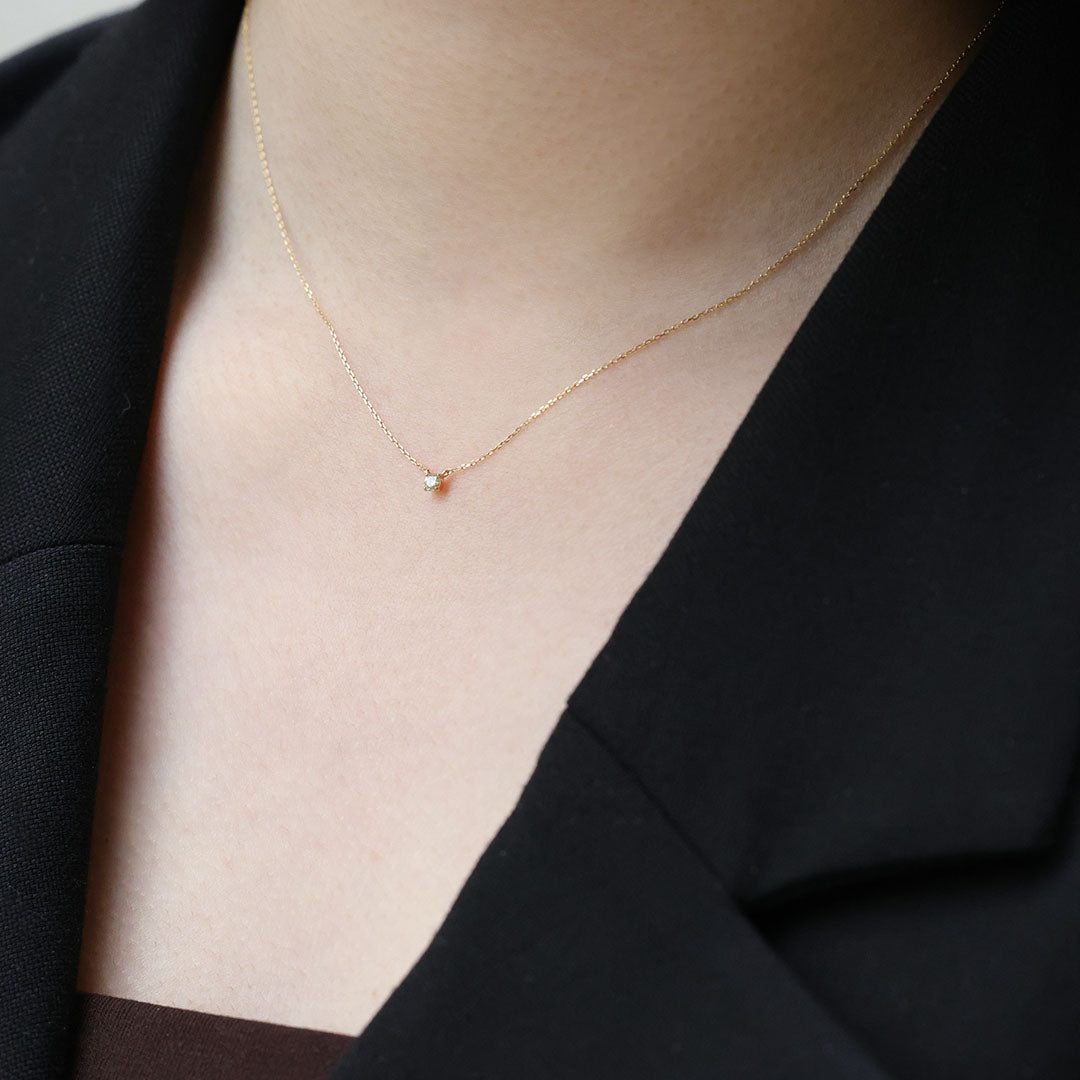 K10ネックレス ネイト0.06ct 一粒ダイヤ｜MONATELIER（モナトリエ