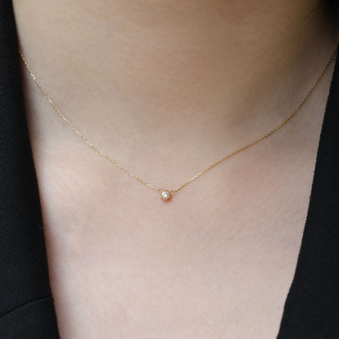 K10ネックレス ノーム0.06ct 一粒ダイヤ｜MONATELIER（モナトリエ