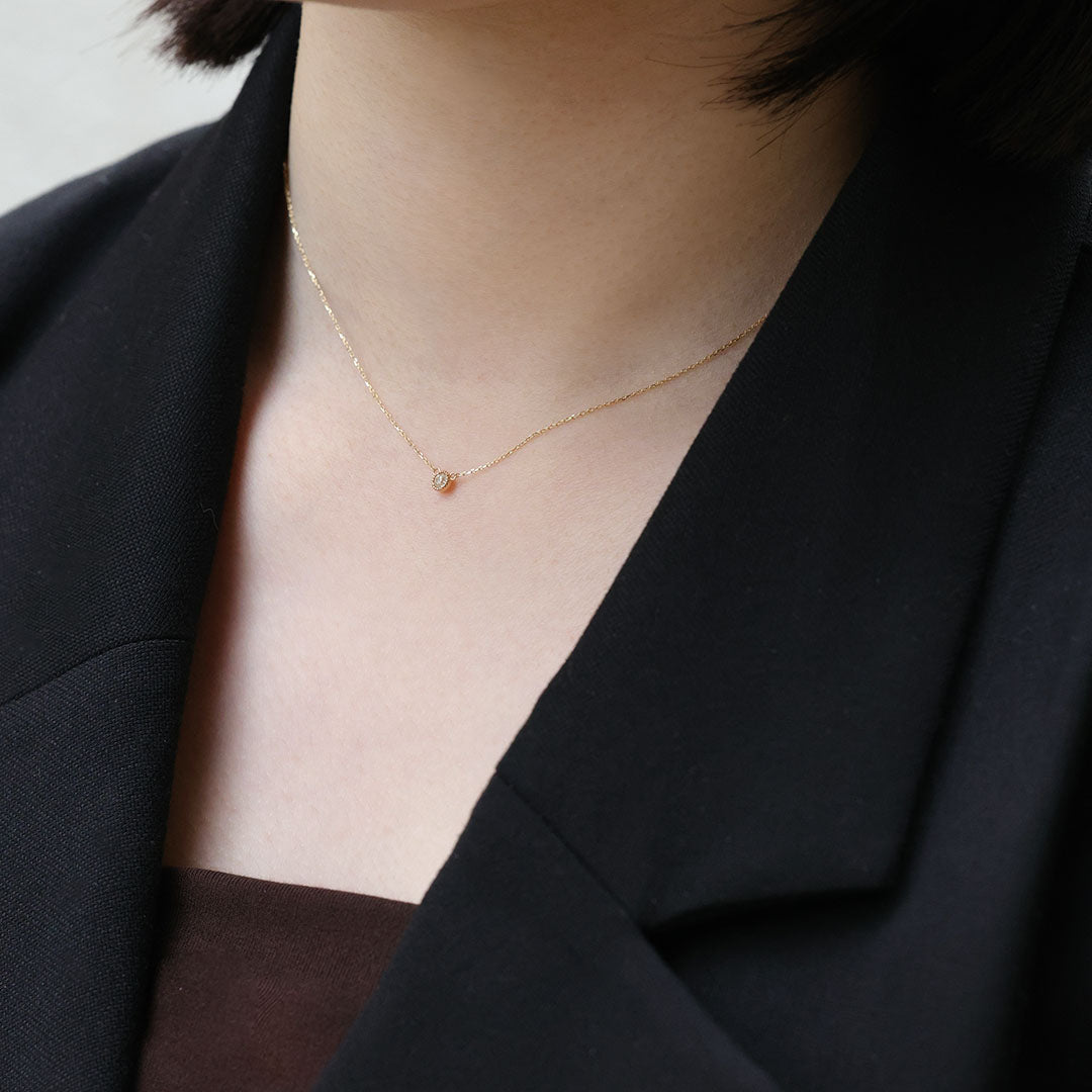 K10ネックレス ノーム0.06ct 一粒ダイヤ｜MONATELIER（モナトリエ