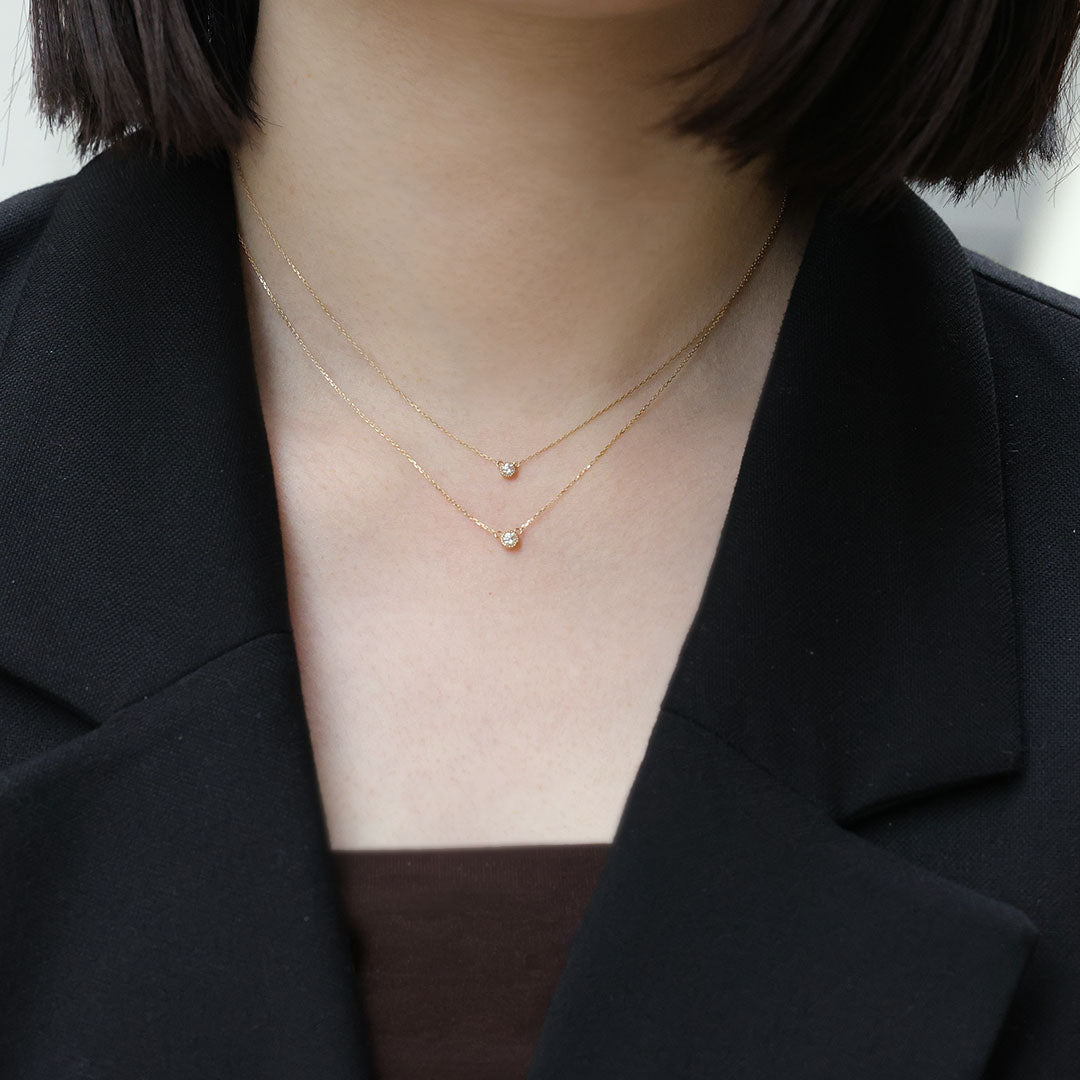 K10ネックレス ノーム0.06ct 一粒ダイヤ｜MONATELIER（モナトリエ