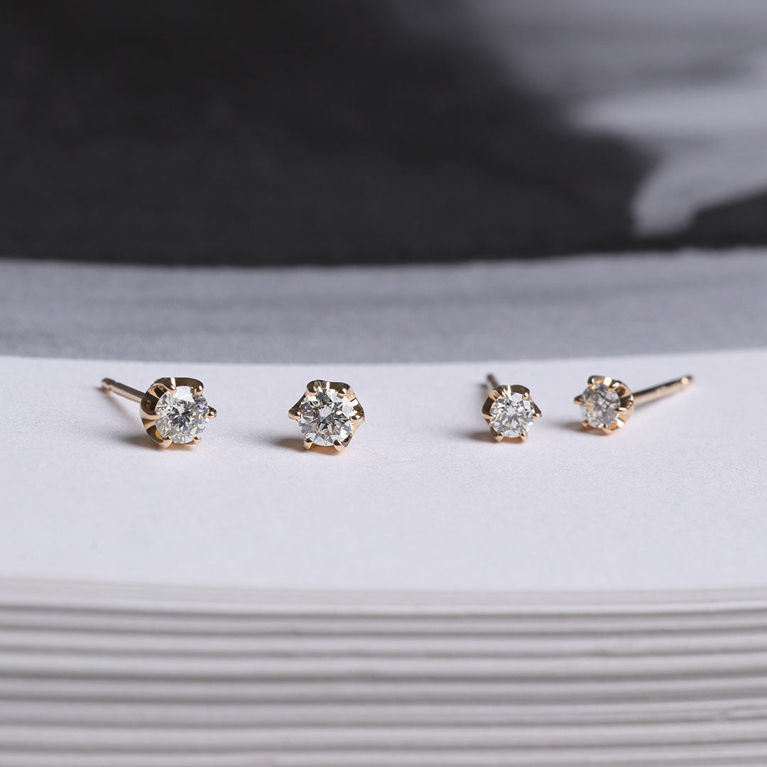 K10ピアス エリゼ 0.1ct｜MONATELIER（モナトリエ）公式｜K10 一粒