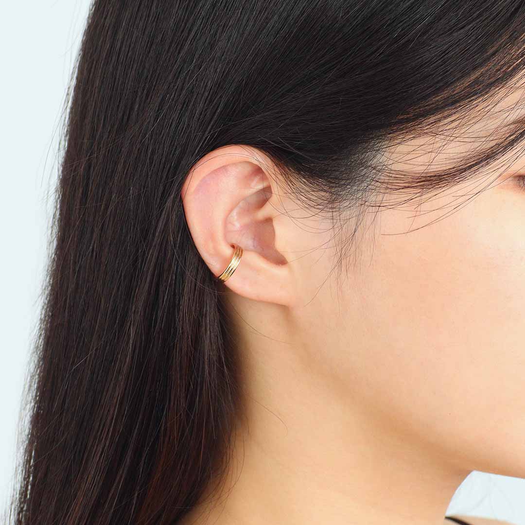 K10イヤーカフ ダブルグルーブ エタニティダイヤ｜MONATELIER