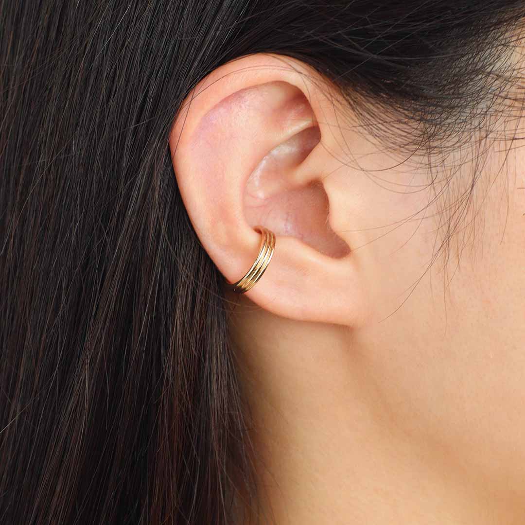 K10イヤーカフ ダブルグルーブ エタニティダイヤ｜MONATELIER