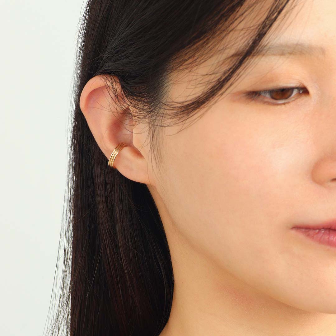 K10イヤーカフ ダブルグルーブ エタニティダイヤ｜MONATELIER