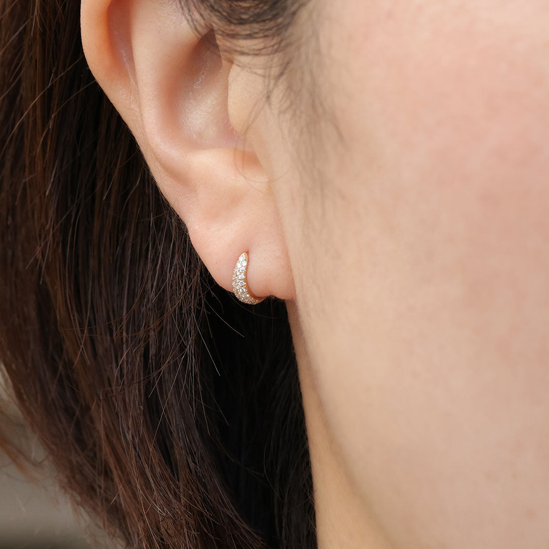 MILAMORE ミラモア　片耳　ダイヤモンドピアス K10フープピアス ミロ ダイヤ XS｜MONATELIER（モナトリエ）公式｜K10