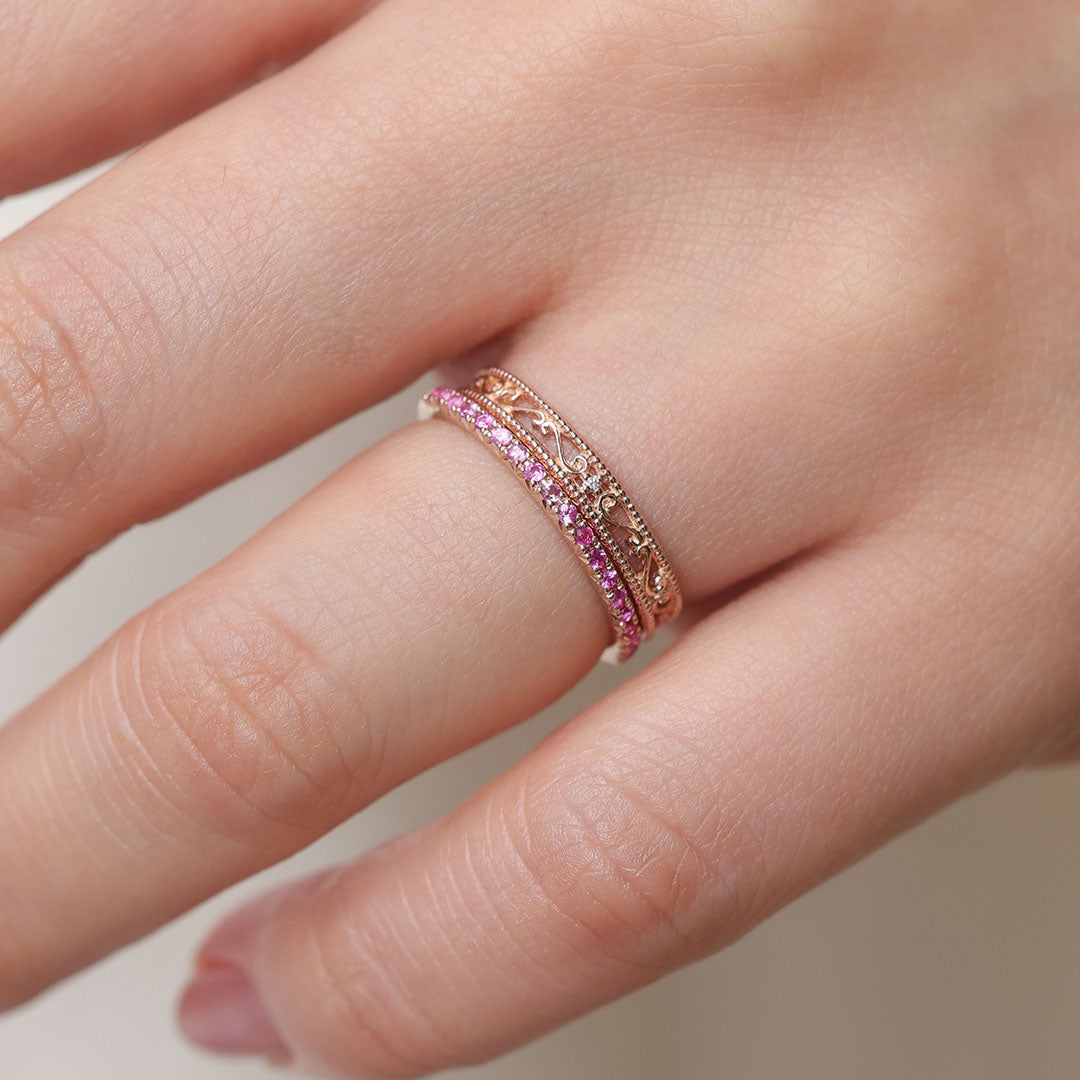 リング [ステラ ハーフエタニティ ルビー＆ピンクサファイア]/Ring [Stellar Half Eternity Ruby]