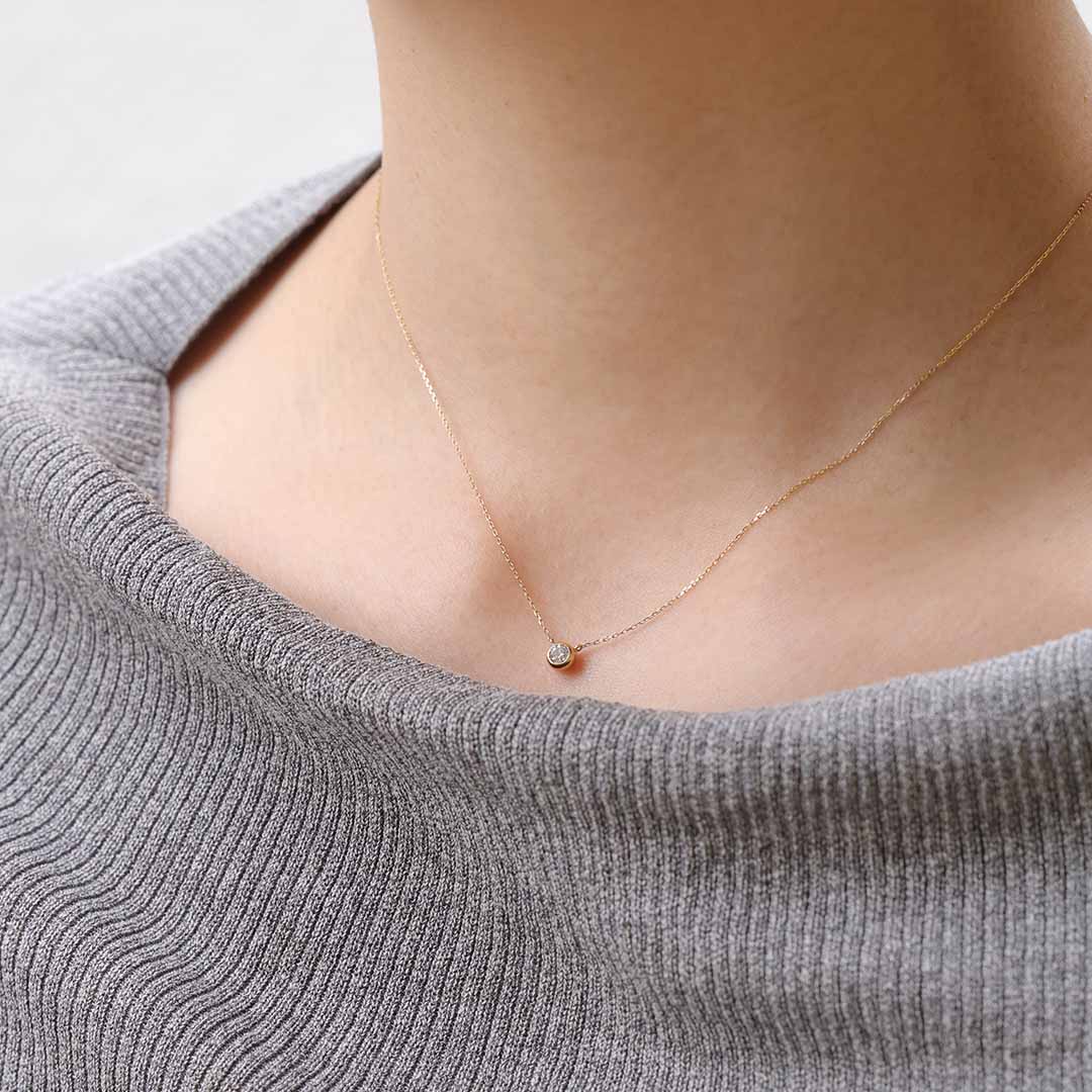 K10ネックレス デール0.1ct 一粒ダイヤ｜MONATELIER（モナトリエ）公式
