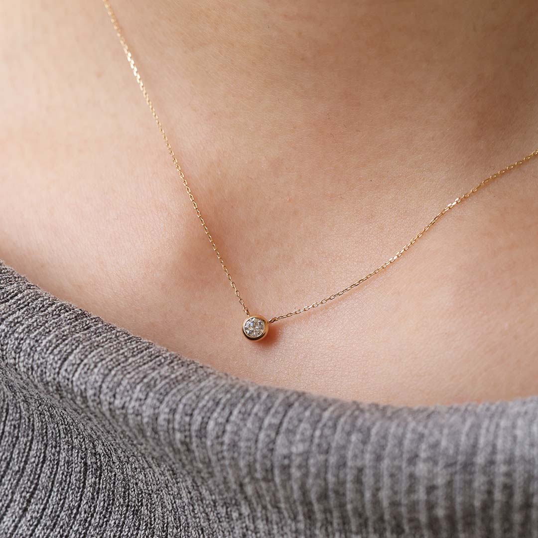 K10ネックレス デール0.1ct 一粒ダイヤ｜MONATELIER（モナトリエ）公式