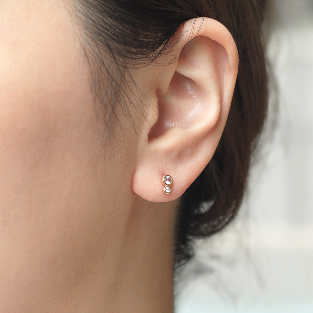 ダイヤモンドピアス レミ - PINK 0.01ct｜K10・Pt950｜MONATELIER