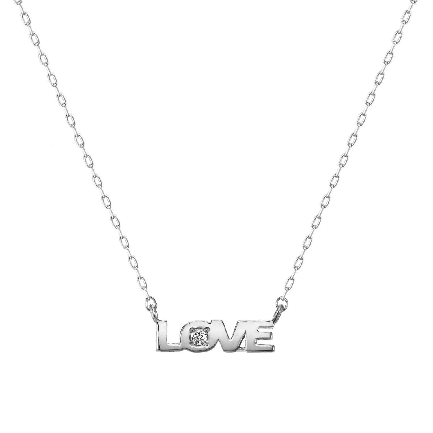 【ホワイトゴールド】ネックレス [LOVE]/Necklace [Love]