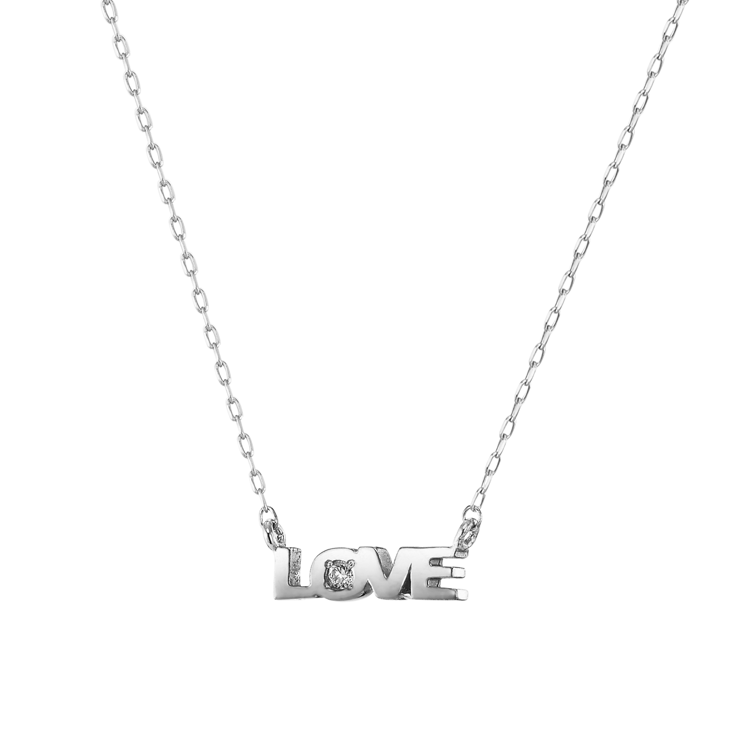 【ホワイトゴールド】ネックレス [LOVE]/Necklace [Love]