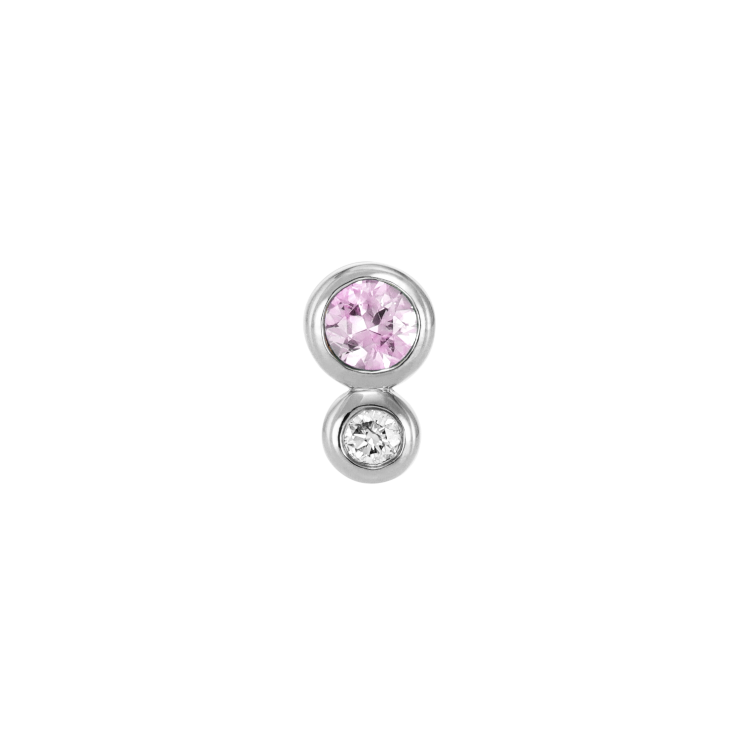 【ホワイトゴールド】ピアス [レミ - PINK]/Earrings [Remy pink sapphire]