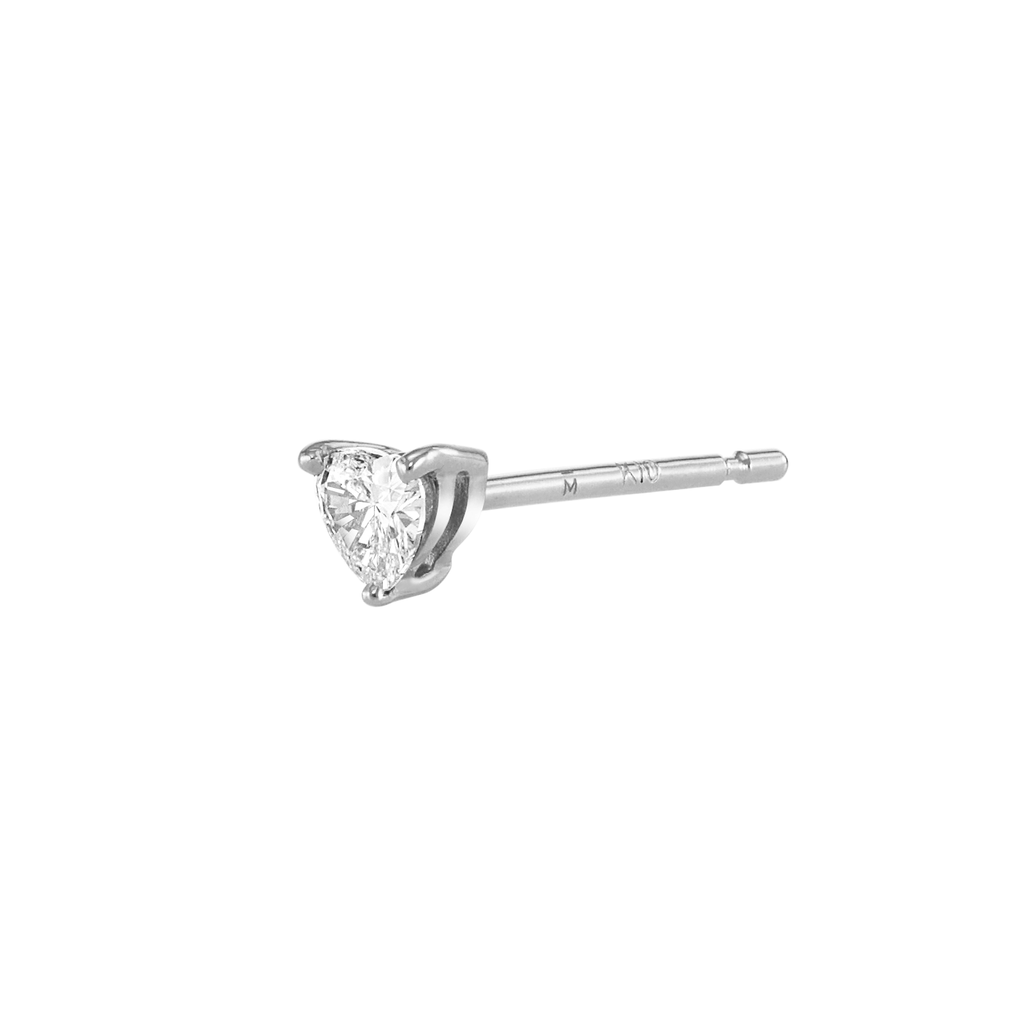 K14WG ハートシェイプ ルビー ダイヤモンド ピアス 1.03ct D0.04ct 