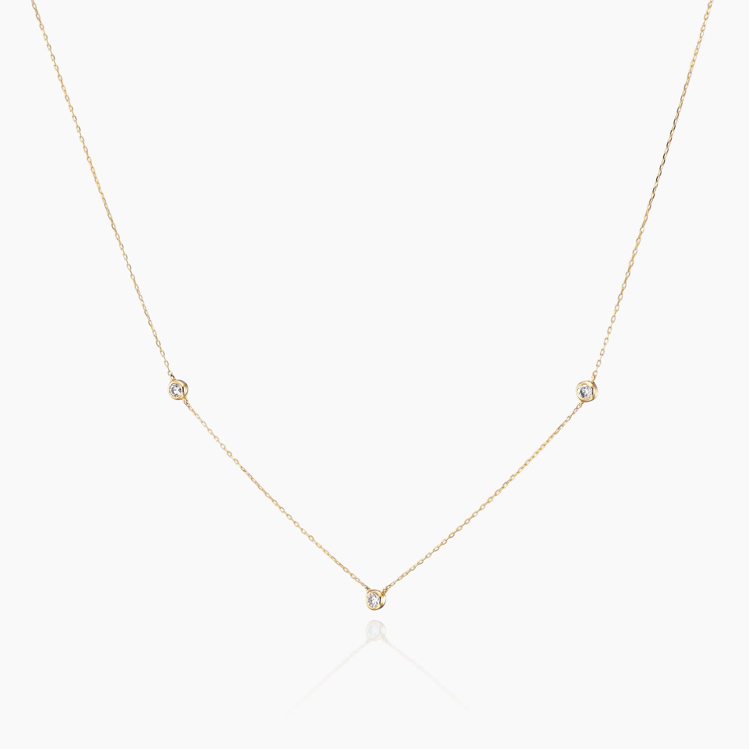 ダイヤモンドネックレス トリプレ 0.09ct｜K10｜MONATELIER