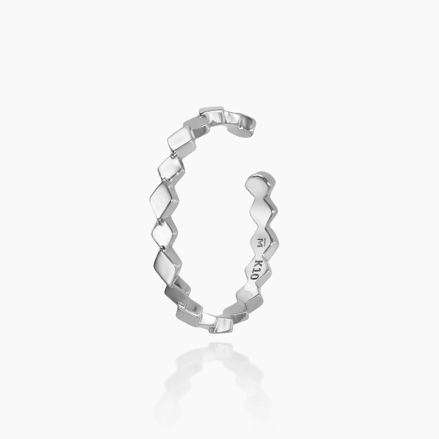 【ホワイトゴールド】イヤーカフ [アーガイル]/Ear cuff [Argyle]