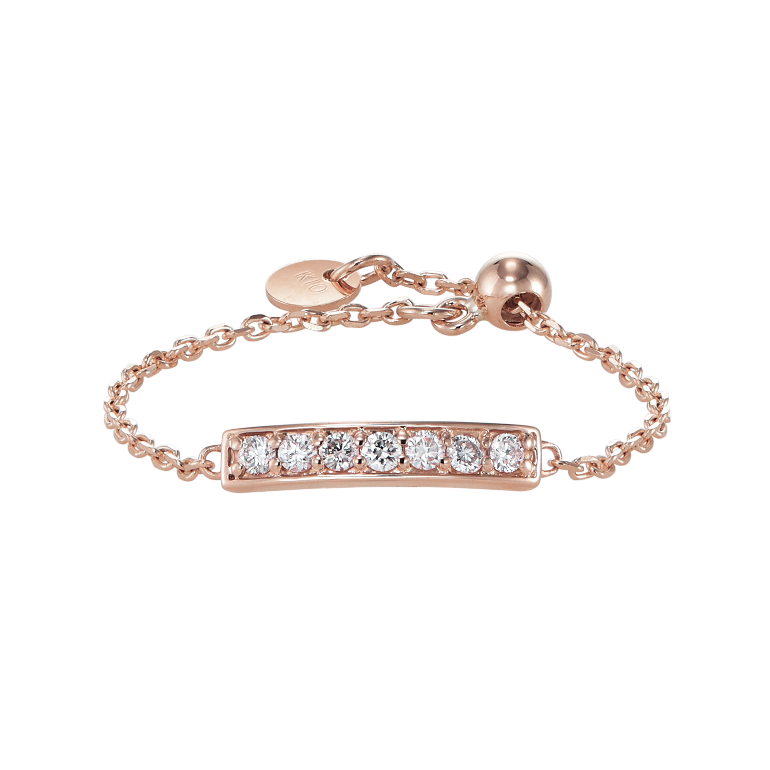 K10 チェーンリング　ダイヤモンド 誕生石 天然ダイヤ 0.02ct K10リング アール ダイヤ | MONATELIER