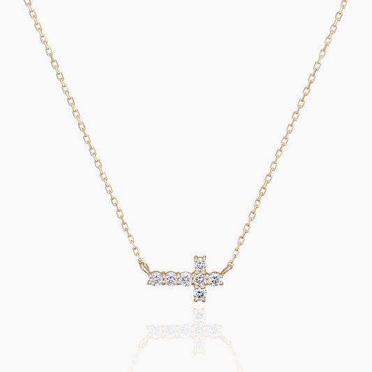 Ian イアン ネックレス 宝石は天然ダイヤモンド 計0.05ct 素材はK10のホワイトゴールド 商品番号MA12 正面
