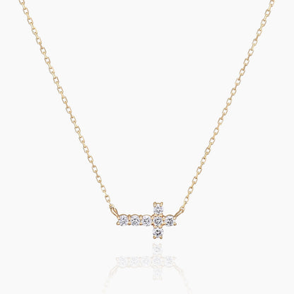 Ian イアン ネックレス 宝石は天然ダイヤモンド 計0.05ct 素材はK10のピンクゴールド 商品番号MA12 正面