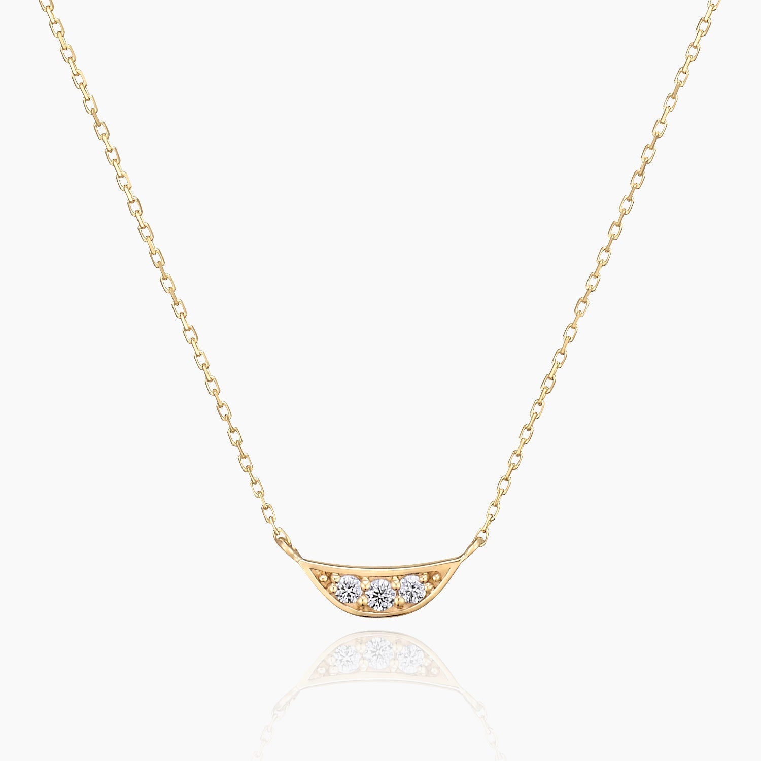 Finn フィン ネックレス 宝石は天然ダイヤモンド 計0.02ct 素材はK10のピンクゴールド 商品番号MA29 正面