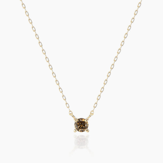 【ホワイトゴールド】ネックレス [ブラウンダイヤ]/Necklace [Brown diamond]