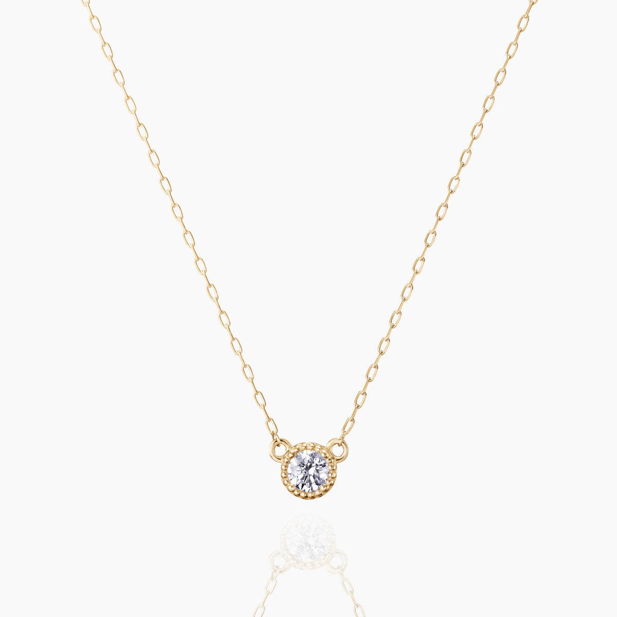 一粒ダイヤモンドネックレス ノーム 0.03ct｜K10・Pt950｜MONATELIER